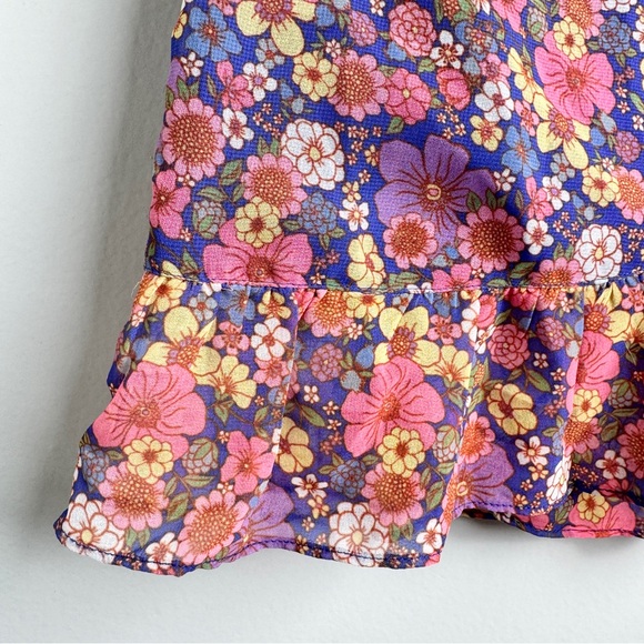 ASOS TopShop Size Small / 4 Blue Pink Floral Feminine Wrap Skirt NEW Summer - Picture 3 of 5